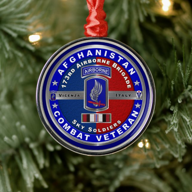 Adorno Metálico 173rd Airborne Brigade Afghanistan Vet Christmas (Árbol)