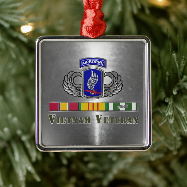 Adorno Metálico 173rd Airborne Brigade Vietnam Vet Christmas (Árbol)