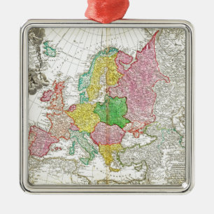 Adorno Metálico 1743 Homann Herederos Haas Mapa de Europa Geograf