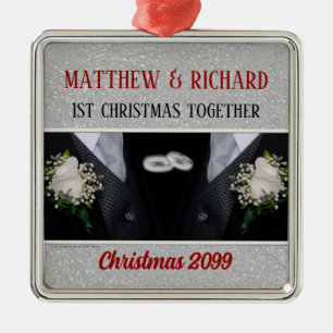 Adorno Metálico 1.ª Navidad Matrimonio gay Tuxedos
