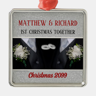 Adorno Metálico 1.ª Navidad Matrimonio gay Tuxedos