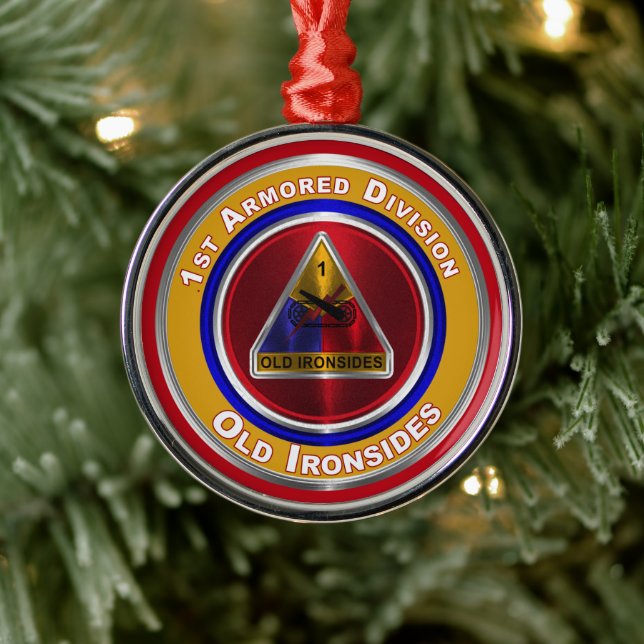 Adorno Metálico 1.ᵉʳ Navidad Keepsake de la División Armada (Árbol)