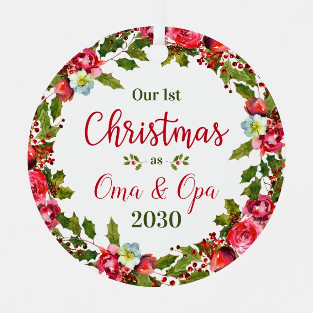 Adorno Metálico 1.ᵉʳ Navidad Oma Opa Photo (Anverso)