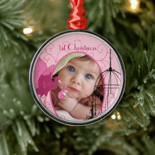 Adorno Metálico 1.ᵉʳ Navidades Navidades de foto de aves en la cis