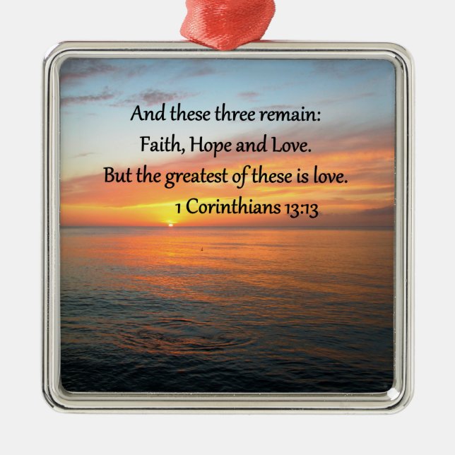 ADORNO METÁLICO 1 CORINTHIANS 13:13 FOTO DE SUNRISE (Frente)