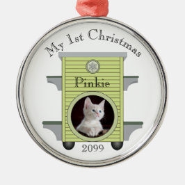 Adorno Metálico 1st Christmas Kitten Cat Upload Photo Cat House