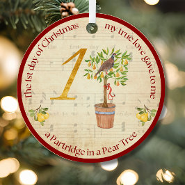 Adorno Metálico 1st Day of Christmas Partridge in a Pear Tree