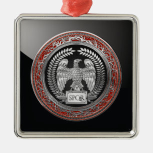 Adorno Metálico [200] Águila imperial romana plateada