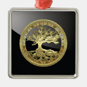 Adorno Metálico [200] Árbol celta de vida [Oro]