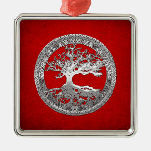 Adorno Metálico [200] Árbol celta de vida [Plata]