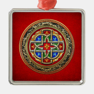 Adorno Metálico [200] Cruz Celta [Oro+Esmalte]