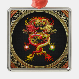 Adorno Metálico [200] Dragones rojos y amarillos