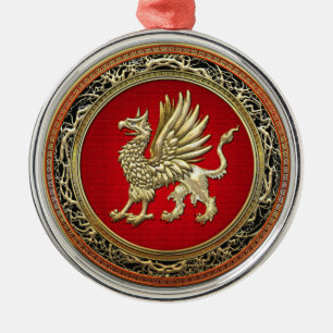 Adorno Metálico [200] Griffin de oro sagrado
