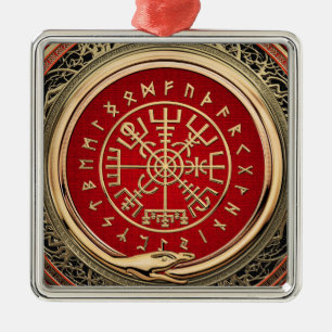 Adorno Metálico [200] Vegvisir - Viking Gold Magic Runic Compass