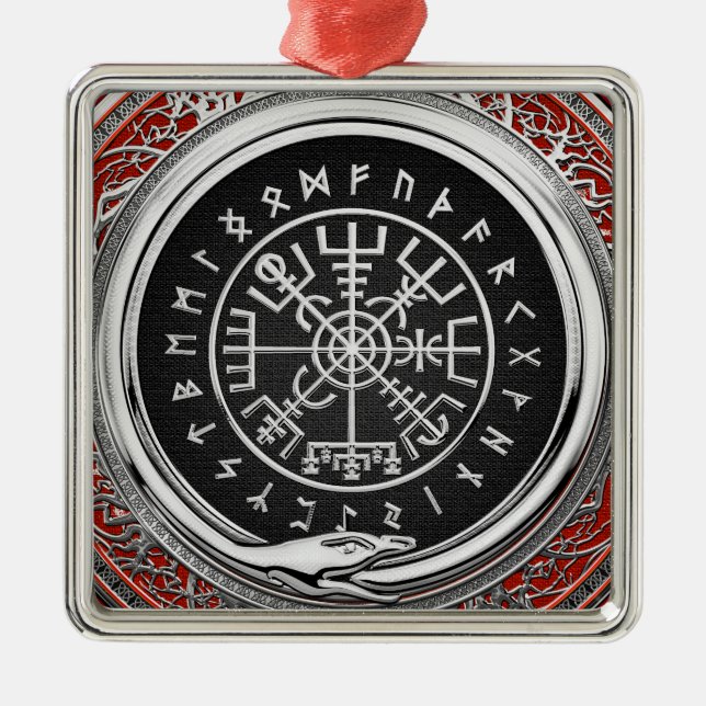 Adorno Metálico [200] Vegvisir - Viking Silver Magic Runic Compass (Frente)
