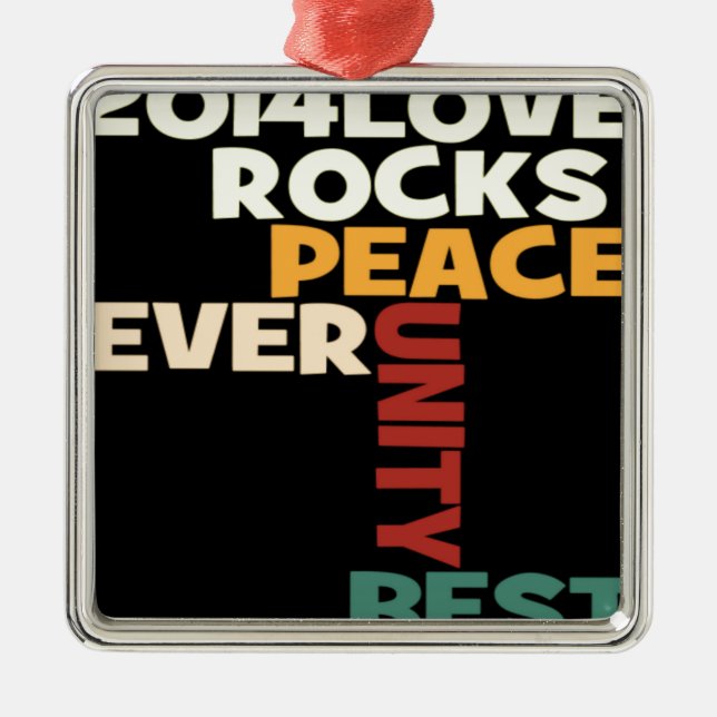 Adorno Metálico 2014 Love Rocks Peace Art Print (Frente)