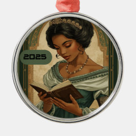 Adorno Metálico 2025 Princess Reading a Book Ornament