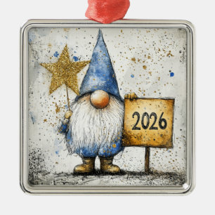 Adorno Metálico 2026, Feliz Año Nuevo