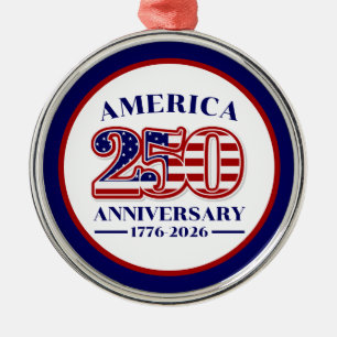 Adorno Metálico 250º Aniversario USA Patriótico 1776–2026