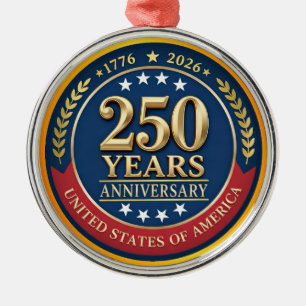 Adorno Metálico 250º Aniversario USA Patriótico   1776–2026
