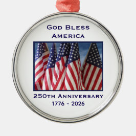 Adorno Metálico 250th Anniversary USA Patriotic God Bless America