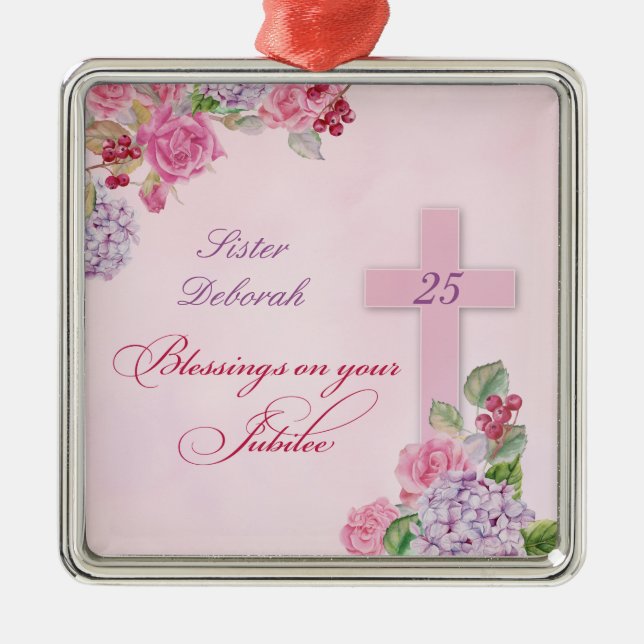 Adorno Metálico 25° Aniversario de la monja de la Vida Religiosa (Frente)