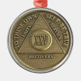 Adorno Metálico 25 Year Sober Anniversary Medallion | Recovery