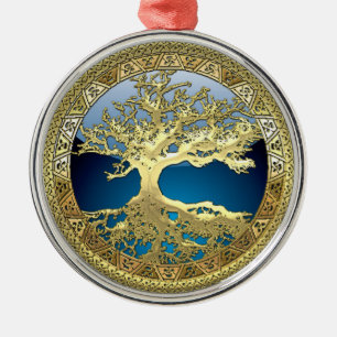 Adorno Metálico [27] Árbol celta dorado de vida