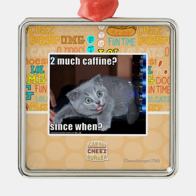 Adorno Metálico ¿2 mucho caffine? (Frente)