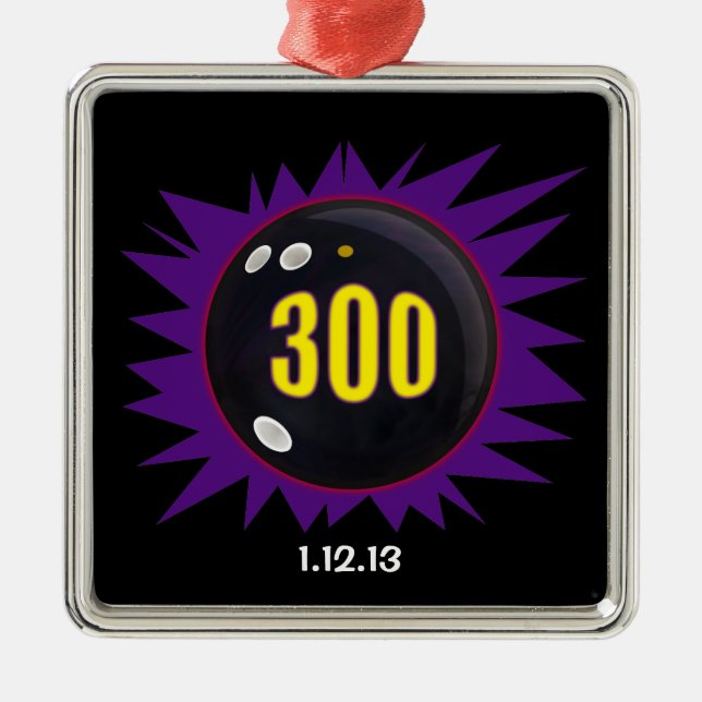 Adorno Metálico 300 Bowling Game, con fecha, (Frente)