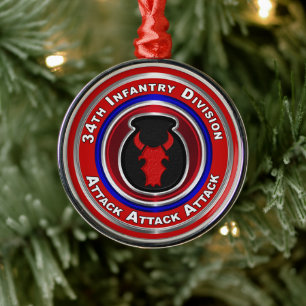 Adorno Metálico 34ª División de Infantería Keepsake Navidades