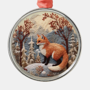 Adorno Metálico 3.ᵉʳ Fox Woodland Chirstmas Animal