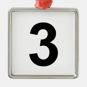 Adorno Metálico 3 - número tres