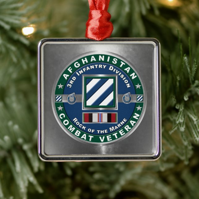 Adorno Metálico 3rd ID Infantry Division Christmas Afghanistan Vet (Árbol)