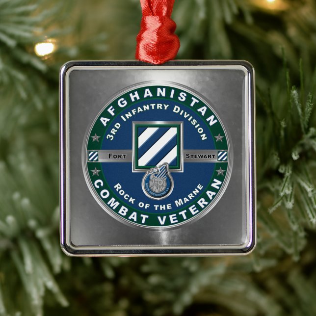 Adorno Metálico 3rd ID Infantry Division Christmas Afghanistan Vet (Árbol)