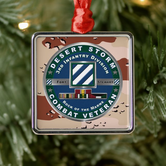 Adorno Metálico 3rd ID Infantry Division Christmas Desert Storm  (Árbol)