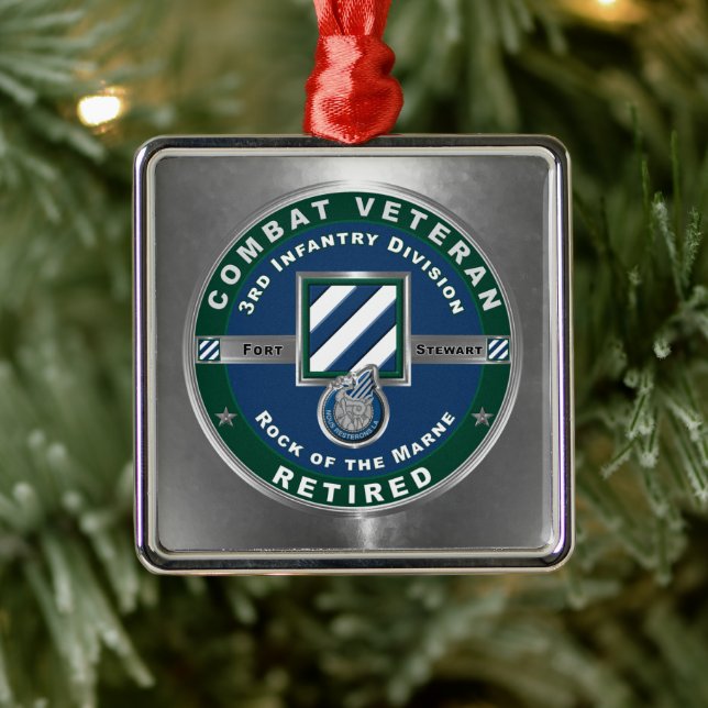 Adorno Metálico 3rd ID Infantry Division Christmas Retired (Árbol)