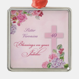 Adorno Metálico 40 aniversario de la monja religiosa católica