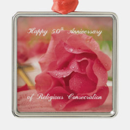 Adorno Metálico 50º Aniversario de la Consagración Religiosa Rosa