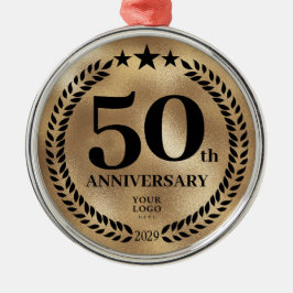 Adorno Metálico 50.ª Navidades de oro en el aniversario de los neg