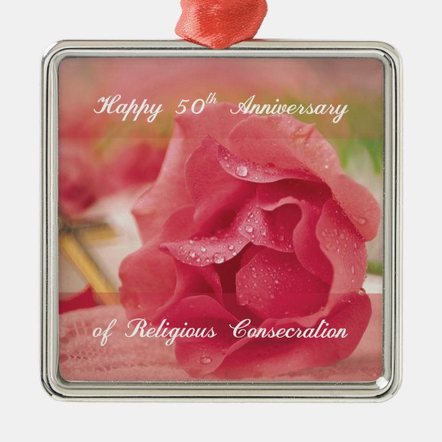 Adorno Metálico 50° Aniversario del Rosa de la Consección Religios (Frente)