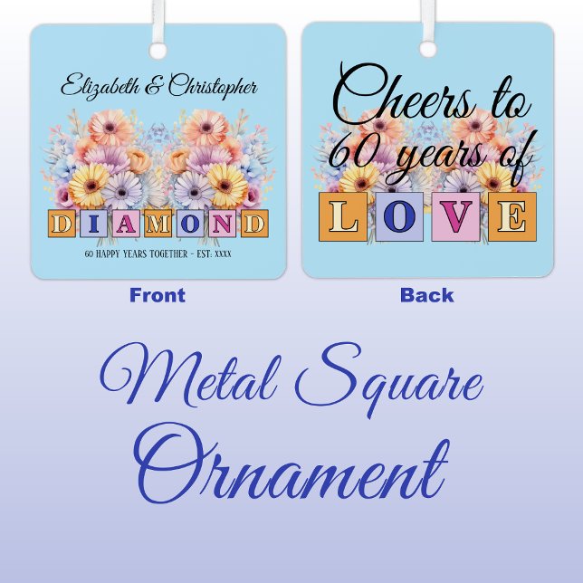 Adorno Metálico 60.º aniversario de diamantes azul (Subido por el creador)