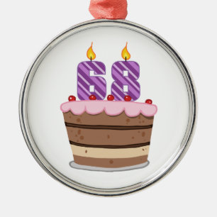 Adorno Metálico 68 años en el pastel de cumpleaños