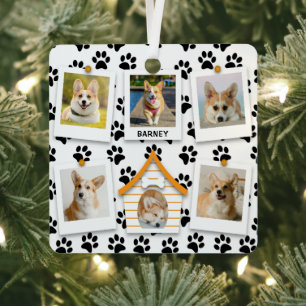 Adorno Metálico 6 Collage de fotos Añadir nombre Perro Impresiones