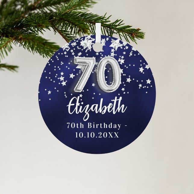 Adorno Metálico 70 años estrellas de plata azul marino (Subido por el creador)