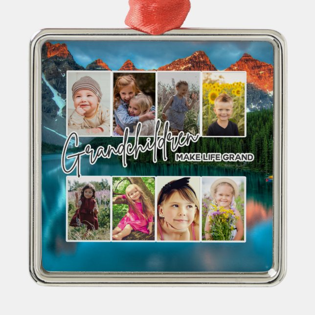 Adorno Metálico 8 Foto "Los nietos hacen la vida grande" (Frente)