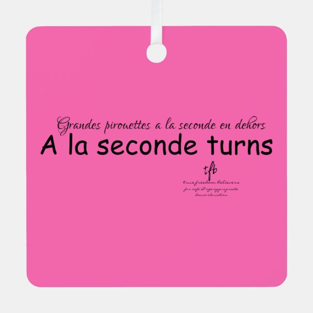 Adorno Metálico A La Segunda se vuelve rosado caliente y negro. (Anverso)