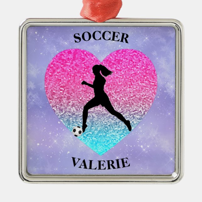 Adorno Metálico A los chicas les encanta el fútbol (Frente)