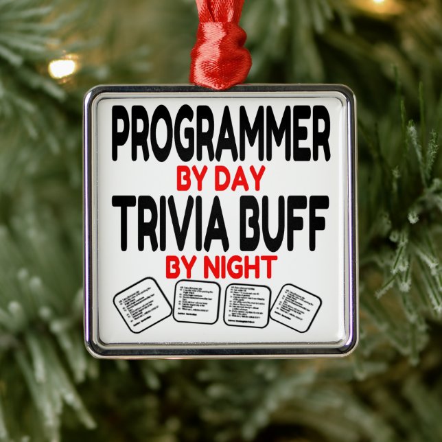 Adorno Metálico A los programadores les encanta jugar a Trivia (Árbol)