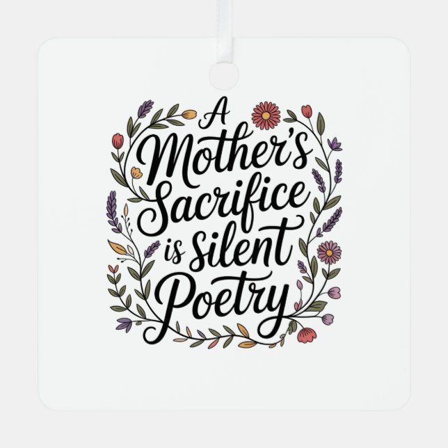 Adorno Metálico A Mother's Sacrifice Is Silent Poetry (Anverso)